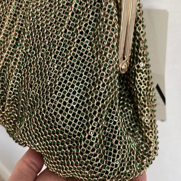 Zara gold & green shimmery chainmail bag - Picture 5 of 12